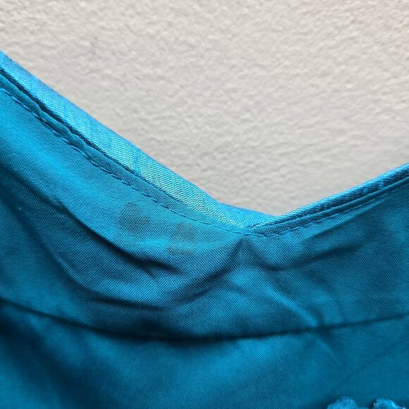 Alfred Sung Strapless Pleated Bridesmaid Cocktail Dress in Niagara (Teal) SZ 14 - Picture 4 of 5